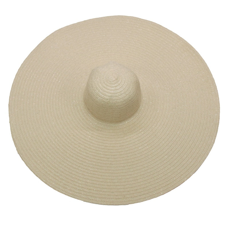 foldable women oversized hat 70cm diameter large brim summer sun beach hats wholesale