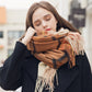 Winter 100% Wool Scarf for Women Neck Warmer Cashmere Shawls and Wraps Echarpe Pashmina Ladies Plaid Wool Scarves Foulard Femme