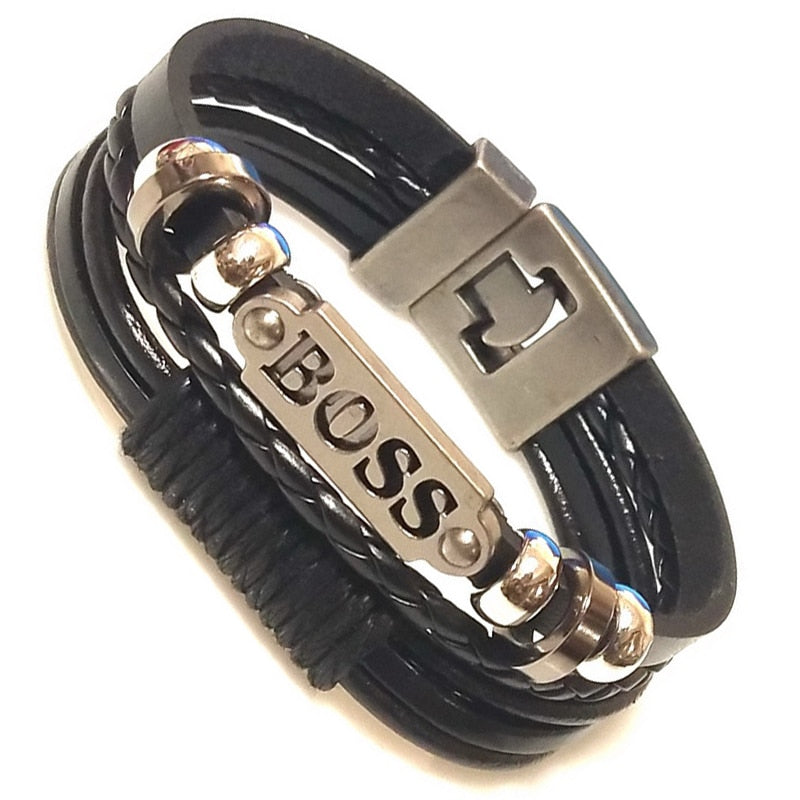 New 2021 High Quality Lucky Vintage Men's Leather Bracelet Black/Brown Charm Multilayer Braided Women Pulseira Masculina