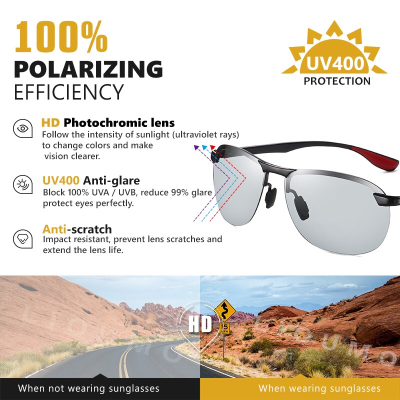 Aviation Photochromic Sunglasses Men Polarized Glasses Women Driving Goggles Sun Glasses for men lunettes de soleil homme 2020