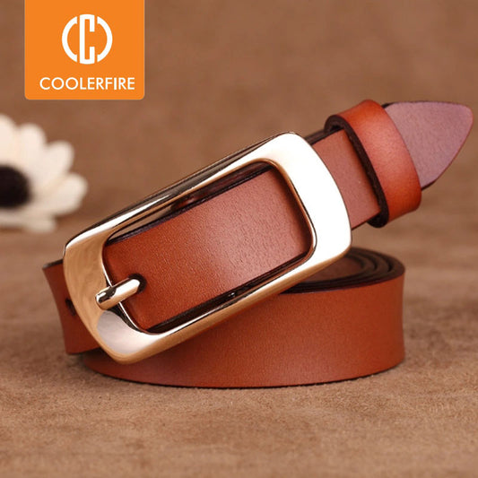 Hot New Designer Fashion Women&#39;s Belts Genuine Leather Brand Straps Female Waistband Pin Buckles Fancy Vintage for Jeans LB073