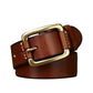 Vintage Leather Belts Brass Buckles Men Belt Ceinture Homme Retro Mens Cowskin Belts Pin Buckle