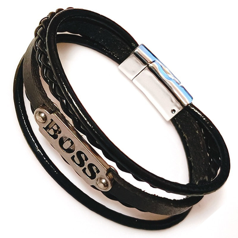 New 2021 High Quality Lucky Vintage Men's Leather Bracelet Black/Brown Charm Multilayer Braided Women Pulseira Masculina