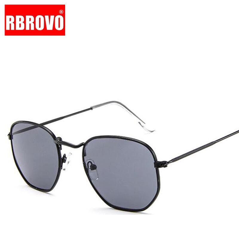 RBROVO-gafas De Sol poligonales para hombre y mujer, lentes De Sol De Metal Retro De lujo, espejo Vintage, UV400, para verano, 2023