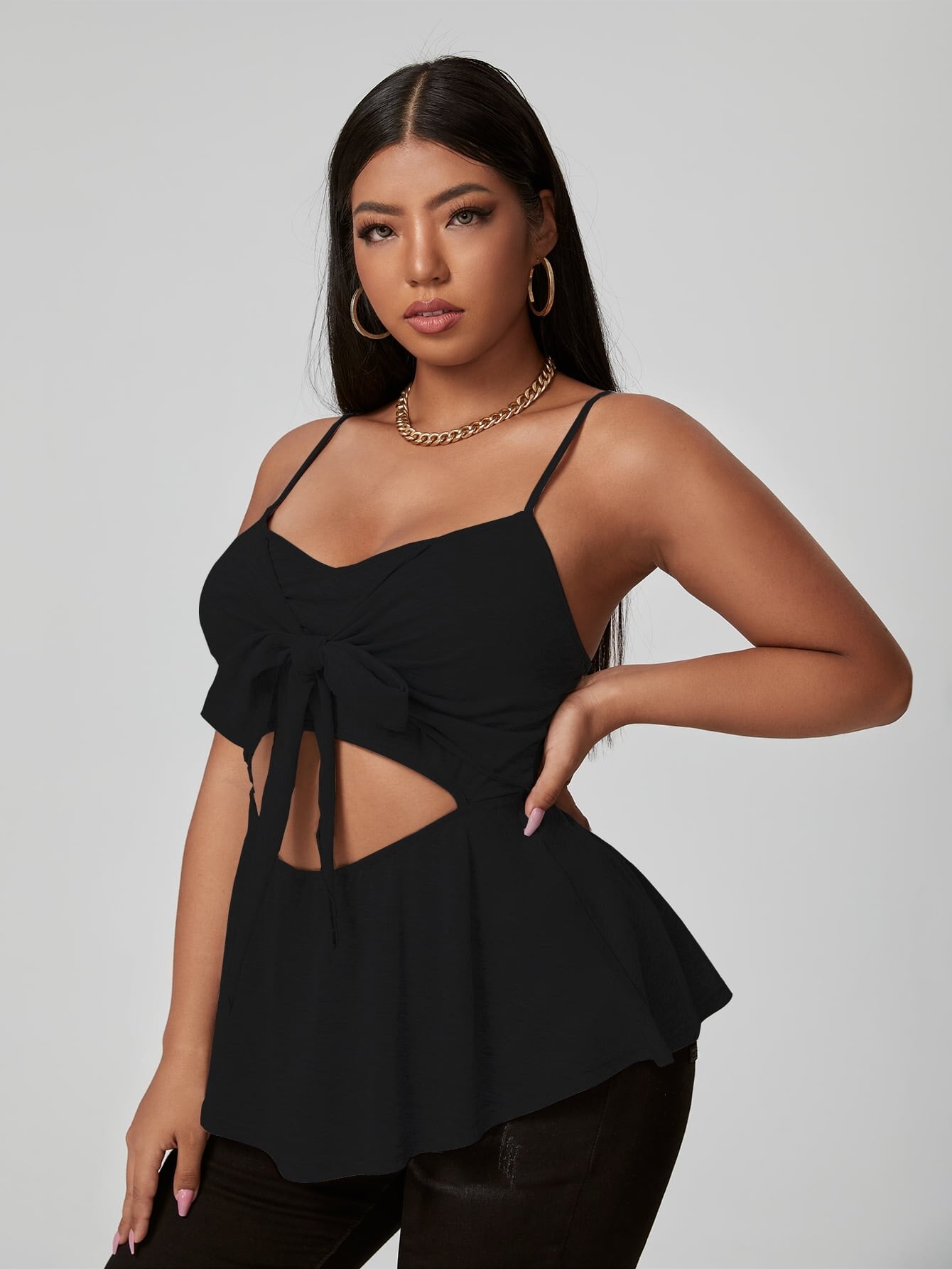 Large Plus Size 4XL Top Women&#39;s Summer 2022 Sexy Curvy Sleeveless Peplum Blouses Fashion Ruffles Solid Ladies T Shirts Camisole