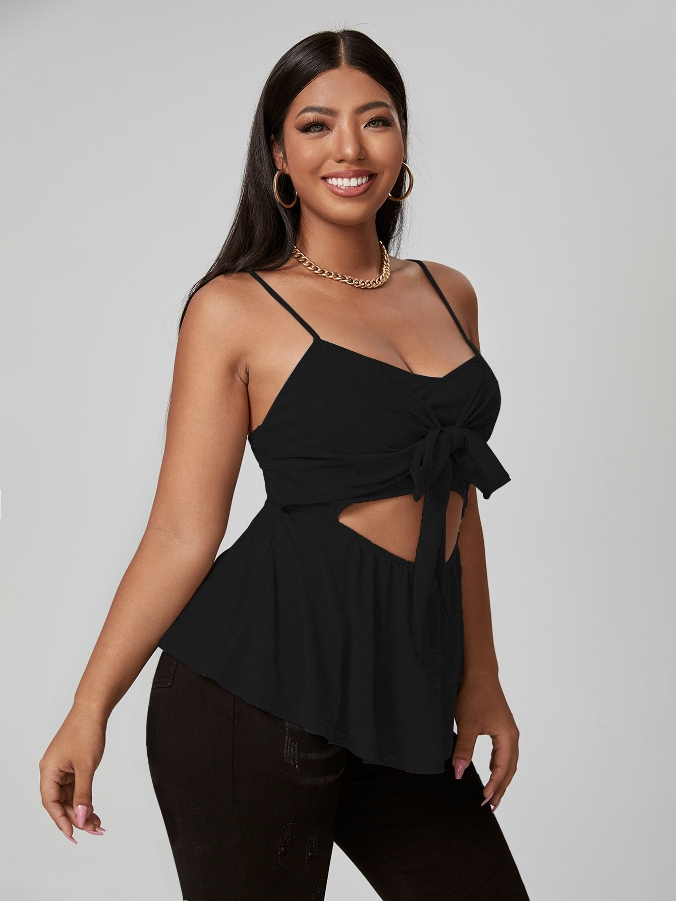 Large Plus Size 4XL Top Women&#39;s Summer 2022 Sexy Curvy Sleeveless Peplum Blouses Fashion Ruffles Solid Ladies T Shirts Camisole