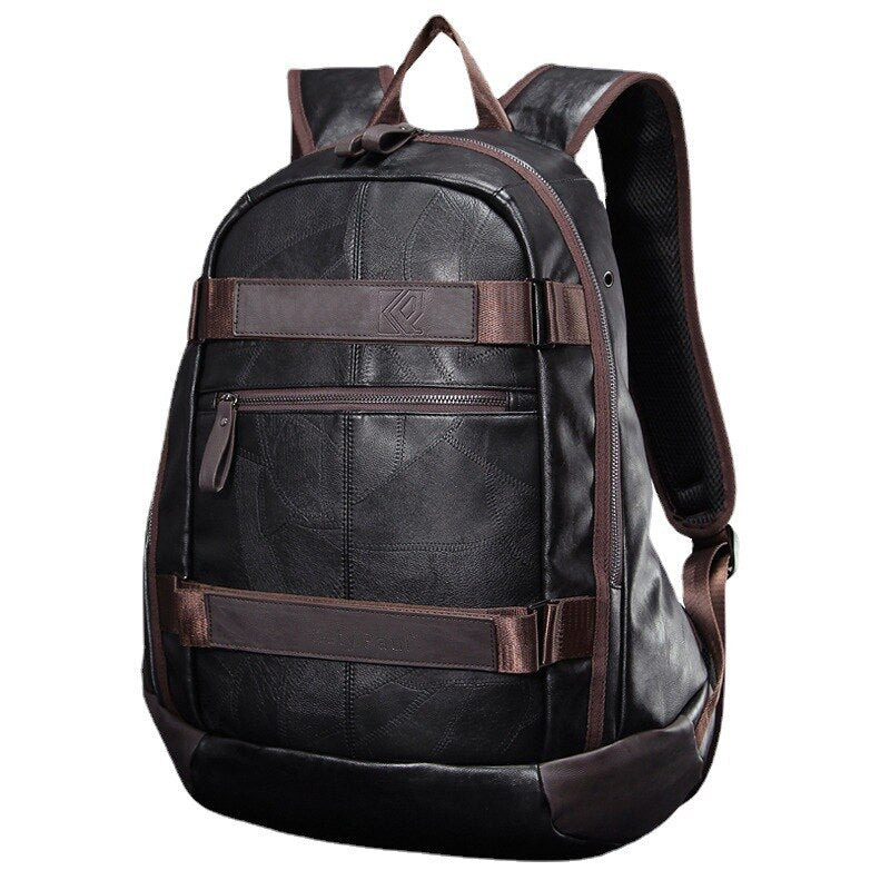 Men's Leather Backpack Male Travel Back Pack Boys Bagpack Youth School Bags for Teenage Girls Schoolbag Satchel Sac a Dos Femme