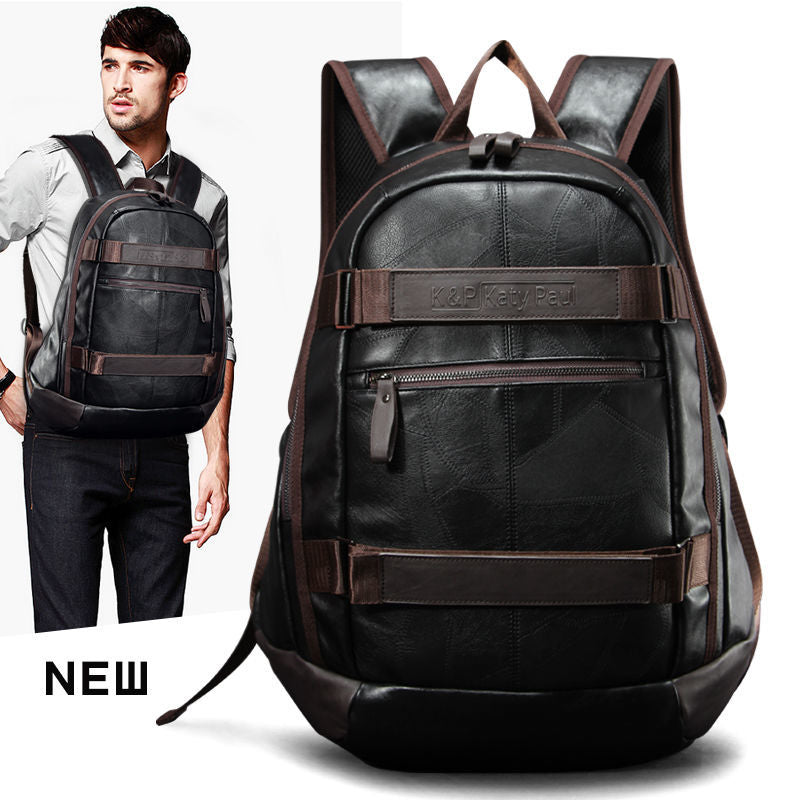 Men's Leather Backpack Male Travel Back Pack Boys Bagpack Youth School Bags for Teenage Girls Schoolbag Satchel Sac a Dos Femme