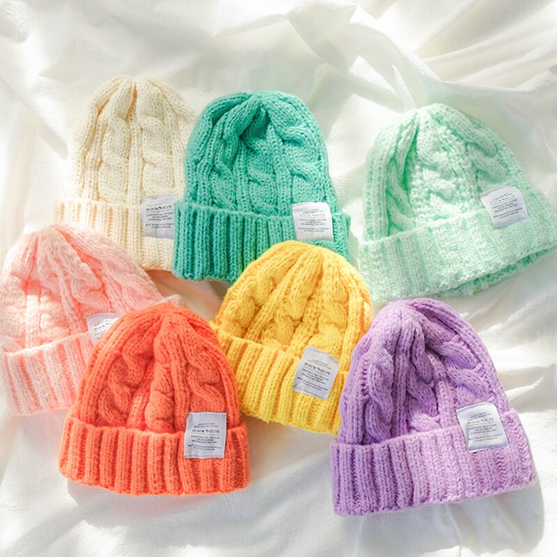 New Winter Beanie Hat for Women Knit Cap Fashion Warm Couple Cap Lady Thread Knitted Beanie Chapeau Female Bonnet шляпа женская