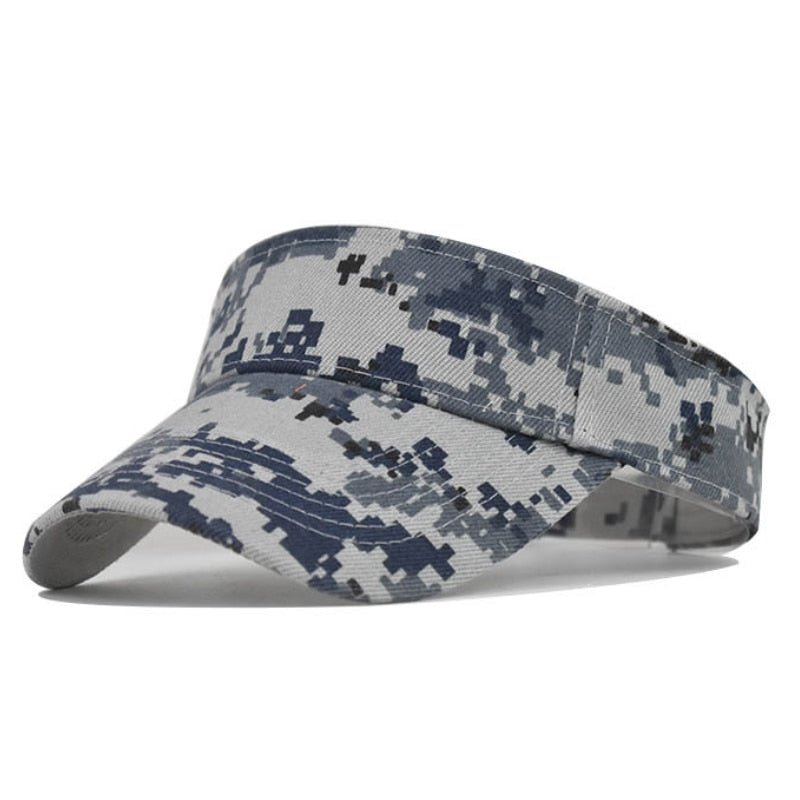 Men&#39;s Camouflage Summer Sun Hats Tactical Army Empty Top Visor Cap Women Adjustable Outdoor Sports Cycling Tennis Cap Beach Hat