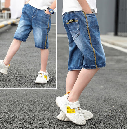 IENENS Shorts Denim Thin Short Trousers Children Short Jeans Kids Baby Stretch Boardshorts Boy Summer Shorts Staright Jeans