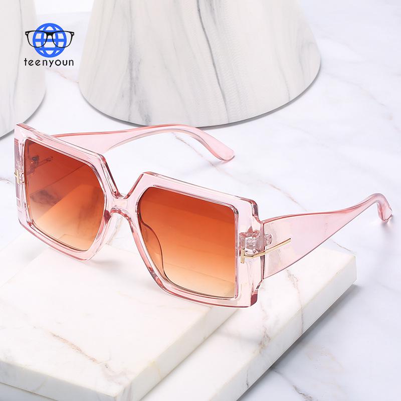 TEENYOUN Oversized Luxury Brand Designer For Women Men Square T Decoration Lunette Soleil Femme Oculos Sunglasses Sun Glasses