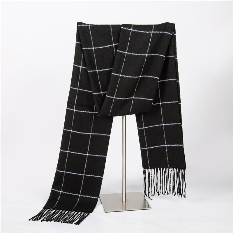 Luxury Brand Men&#39;s Winter Plaid Scarf Warm Women Cashmere Shawls Scarves Casual Tassel Scarfs Man Business Scarf Pashmina