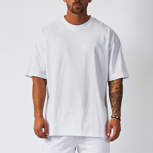 Plain Mesh Fitness Mens Oversized T Shirt Outdoor Hip Hop Streetwear Loose Gym Clothing Half Sleeve T-shirt Bodybuilding Tshirt