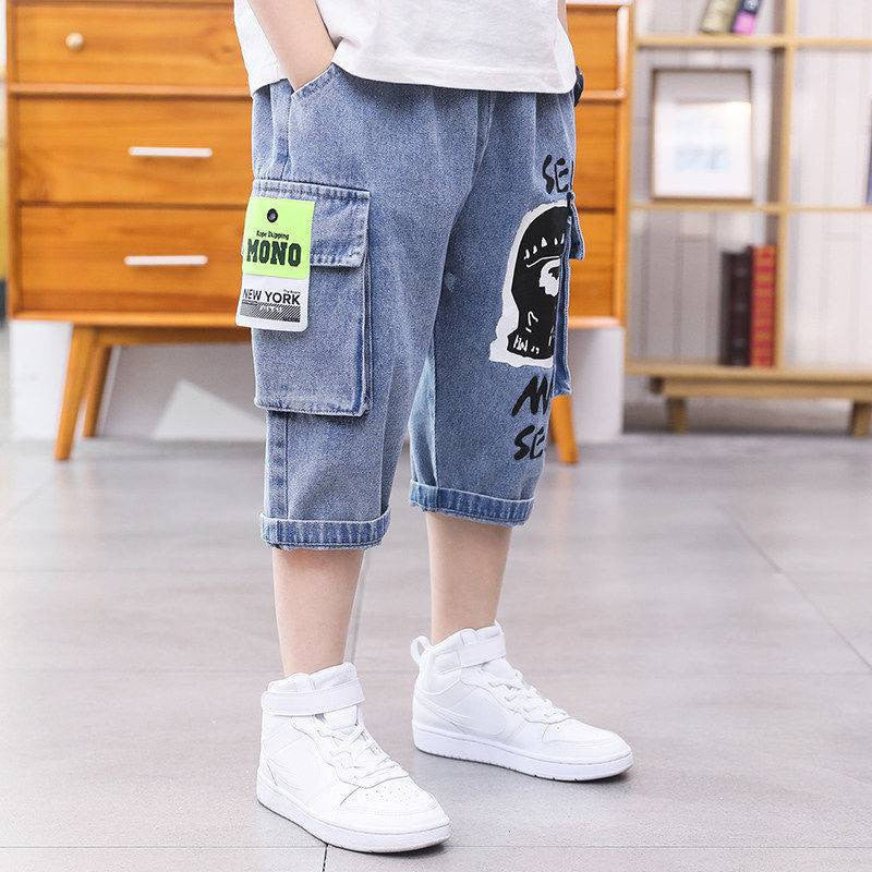 IENENS Shorts Denim Thin Short Trousers Children Short Jeans Kids Baby Stretch Boardshorts Boy Summer Shorts Staright Jeans