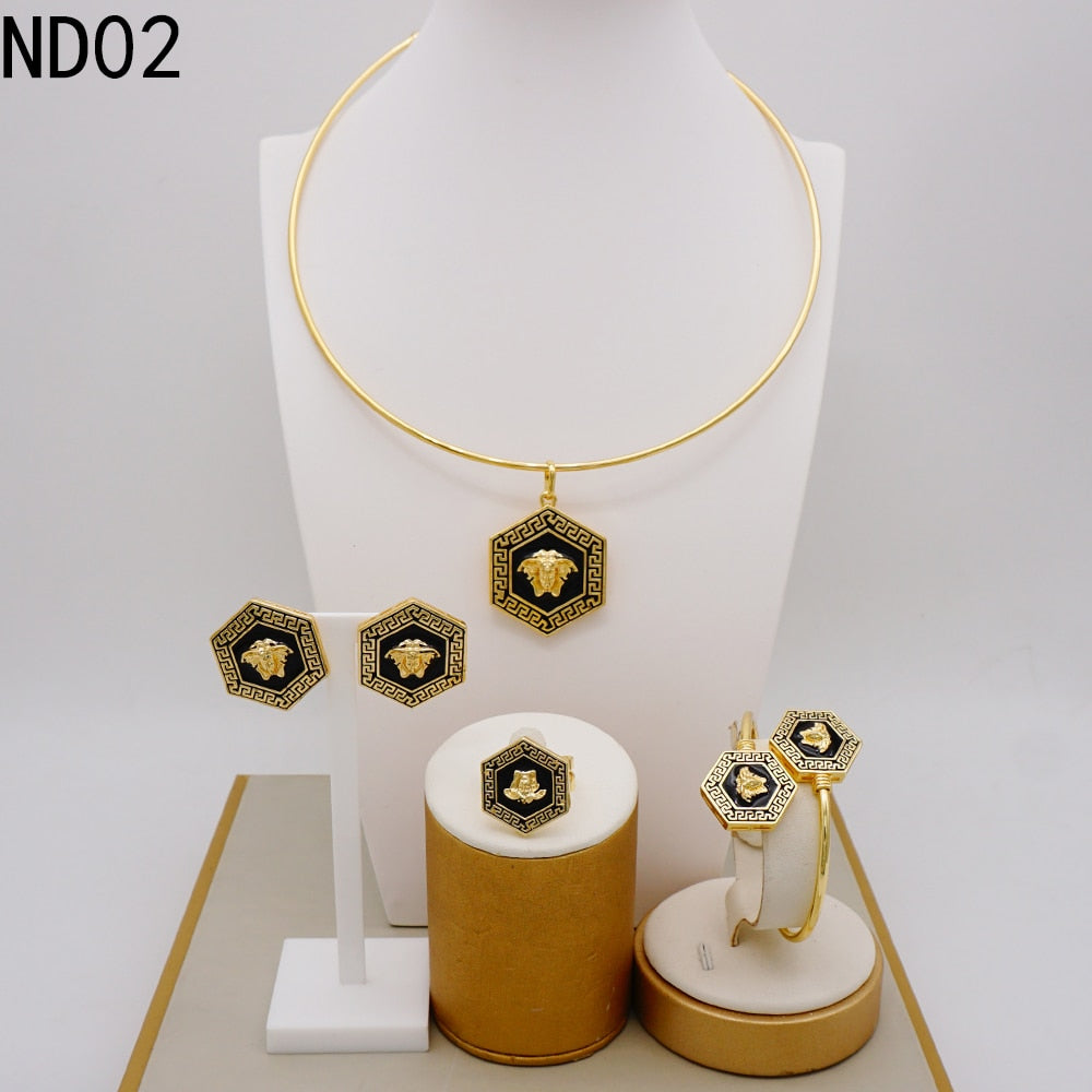 Big Jewelry Fashion High Quality Alloy Drop Oil Lion Head Gold Necklace Collar Bone Sweater Chain