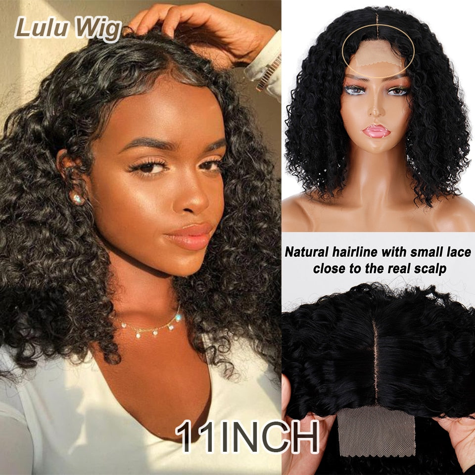 Short Curly Blonde Wig For Black Women Afro Kinky Curly Wig With Bangs Synthetic Natural Glueless Ombre Brown Blonde Cosplay Wig