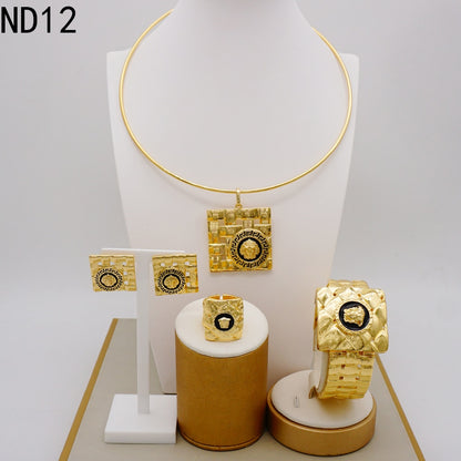 Big Jewelry Fashion High Quality Alloy Drop Oil Lion Head Gold Necklace Collar Bone Sweater Chain