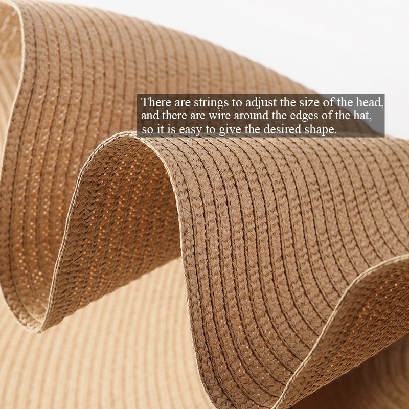 70cm Oversized  Wide Brim Sun Hat Travel  Large UV Protection Beach Straw Hats Women's Summer Floppy Foldable Chapeaux Wholesale