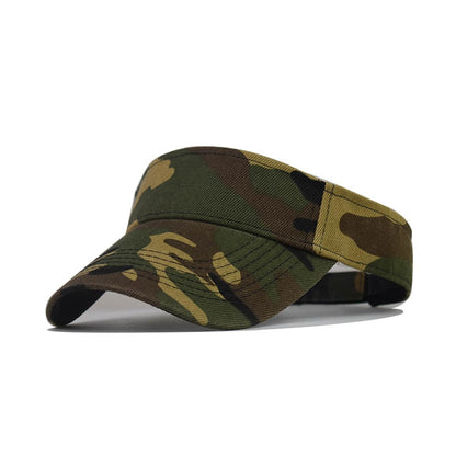 Men&#39;s Camouflage Summer Sun Hats Tactical Army Empty Top Visor Cap Women Adjustable Outdoor Sports Cycling Tennis Cap Beach Hat