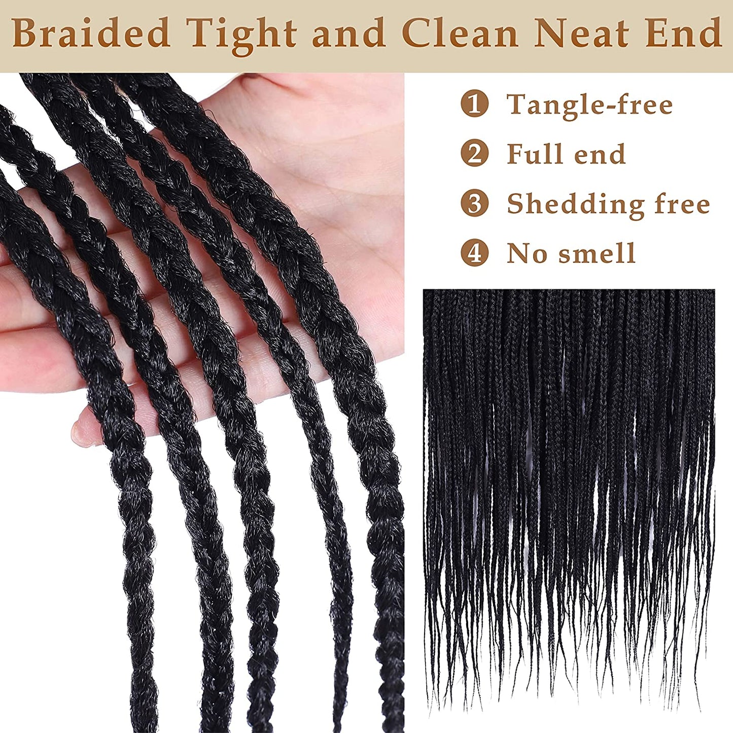 Synthetic Lace Front  Box Braided Wigs  30inch Black Cornrow Twisted Fully Handmade Lightweight For balck women Daily