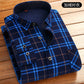 2023 Autumn new style Men&#39;s Fashion Casual Plaid Long Sleeve Shirts winter Men&#39;s Fleece and Thick Warm High Quality Shirt M-5XL