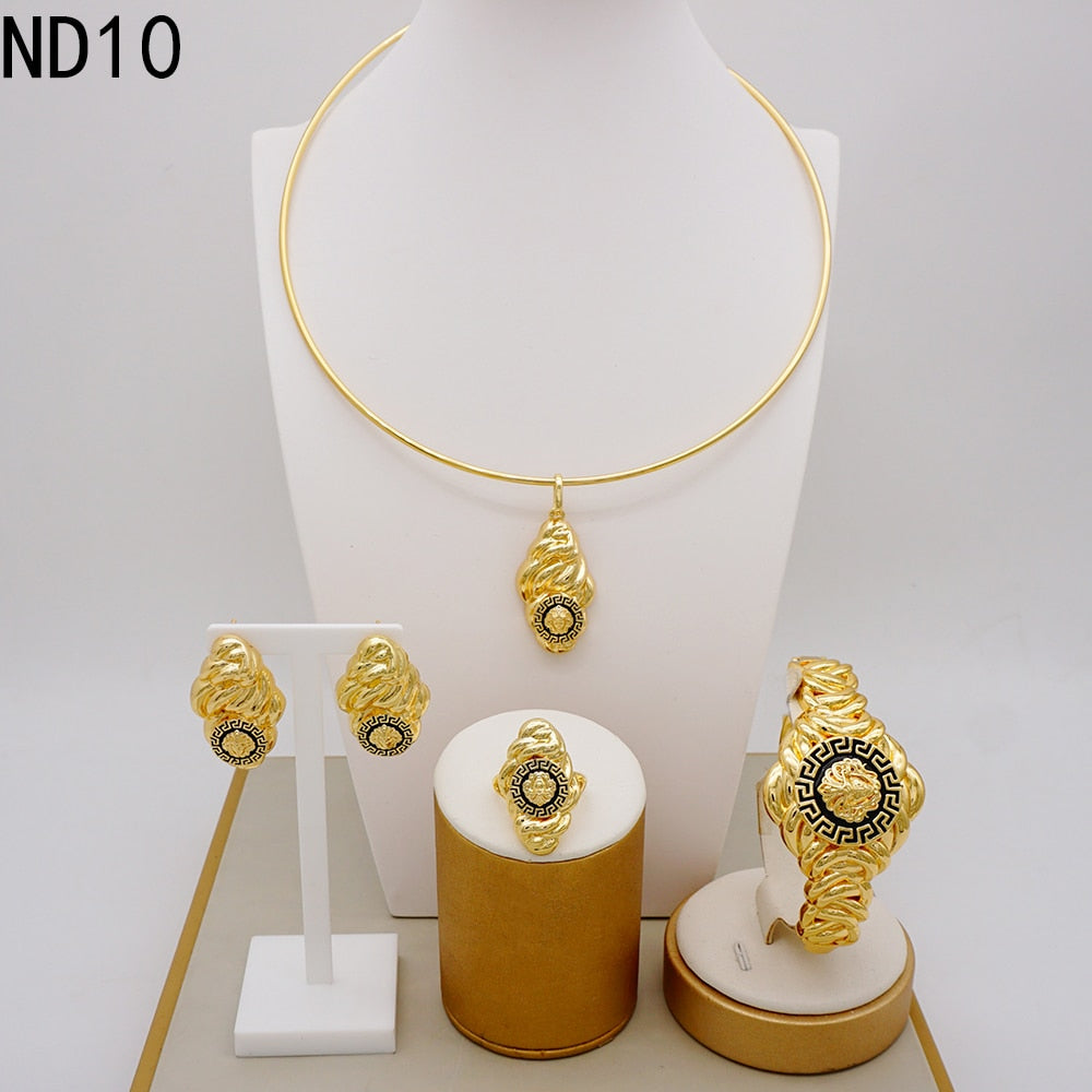 Big Jewelry Fashion High Quality Alloy Drop Oil Lion Head Gold Necklace Collar Bone Sweater Chain