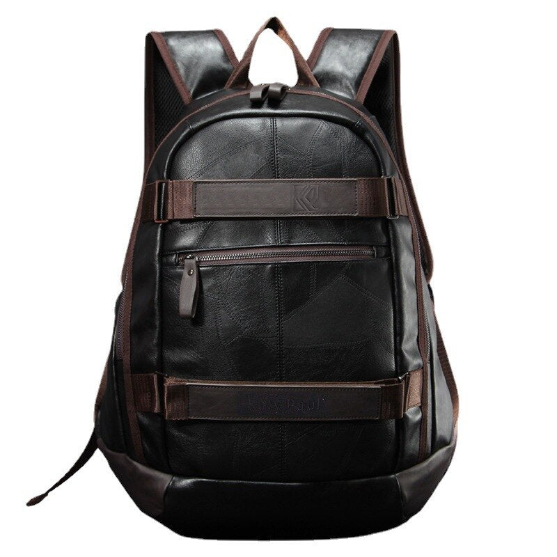 Men's Leather Backpack Male Travel Back Pack Boys Bagpack Youth School Bags for Teenage Girls Schoolbag Satchel Sac a Dos Femme