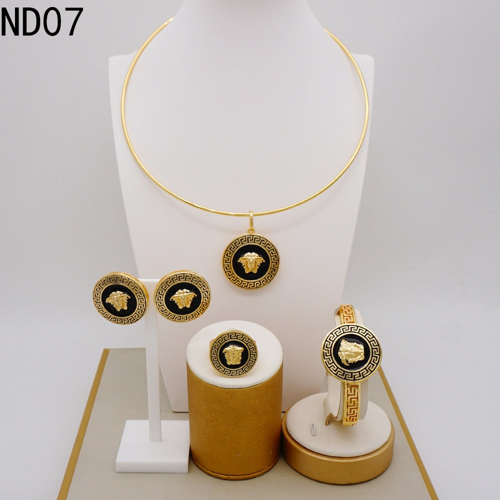 Big Jewelry Fashion High Quality Alloy Drop Oil Lion Head Gold Necklace Collar Bone Sweater Chain