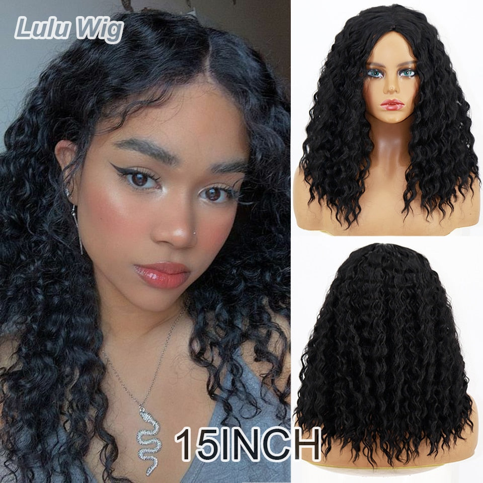 Short Curly Blonde Wig For Black Women Afro Kinky Curly Wig With Bangs Synthetic Natural Glueless Ombre Brown Blonde Cosplay Wig