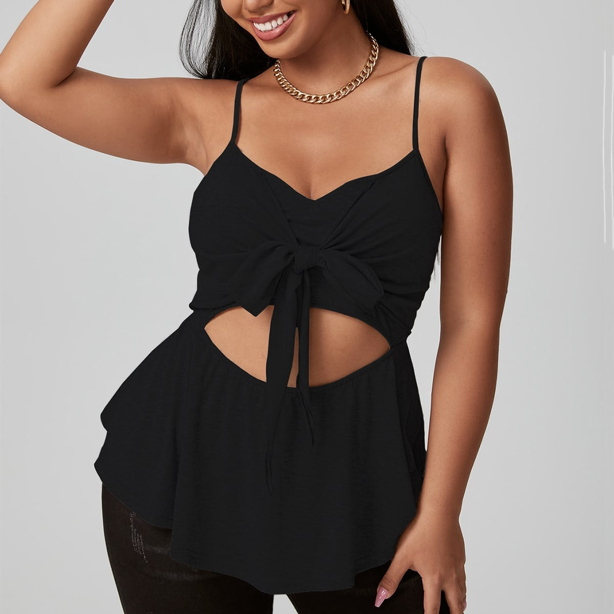 Large Plus Size 4XL Top Women&#39;s Summer 2022 Sexy Curvy Sleeveless Peplum Blouses Fashion Ruffles Solid Ladies T Shirts Camisole