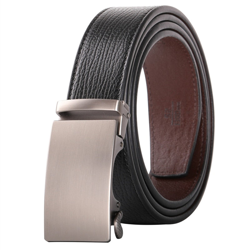 Plyesxale Brown Leather Belt Men 2022 Automatic Buckle Mens Belt For Jeans Vintage Style Mens Belts Luxury Ceinture Homme B9