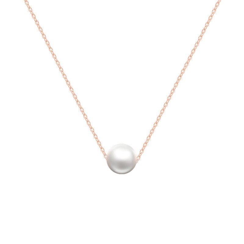 PrinSis Minimalist 925 Sterling Silver Fashion Sweet 9mm Pearl Pendant Necklace For Women Party 925 Necklace Jewelry YQ193