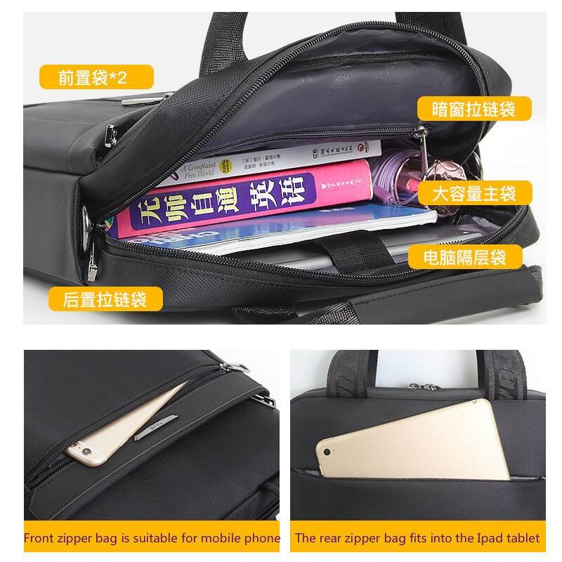 Men Small Briefcase Vertical Document Pack Men&#39;s Single Shoulder 12-inch IPAD Bag Male Waterproof Nylon Messenger Bag Sac Homme