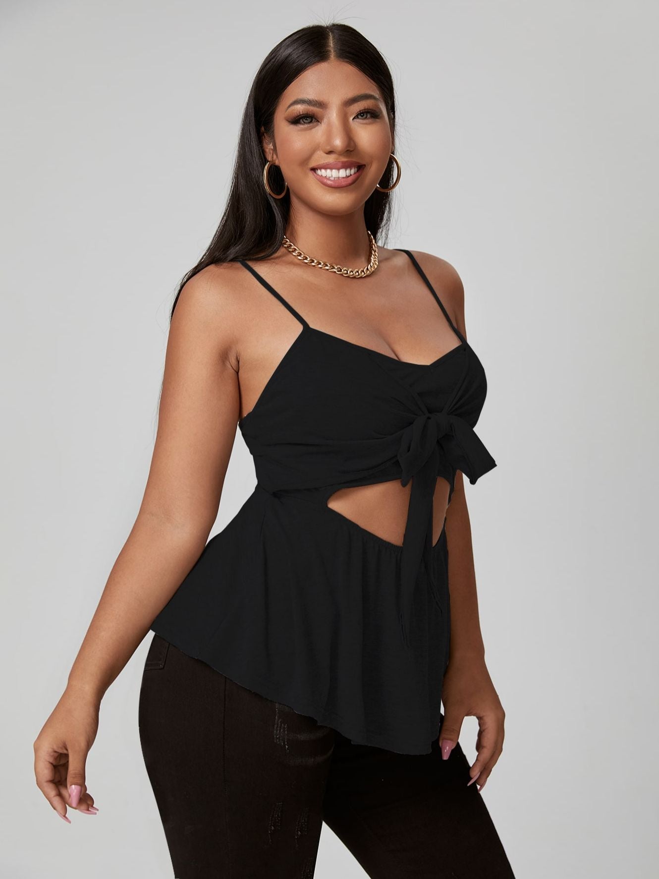 Large Plus Size 4XL Top Women&#39;s Summer 2022 Sexy Curvy Sleeveless Peplum Blouses Fashion Ruffles Solid Ladies T Shirts Camisole