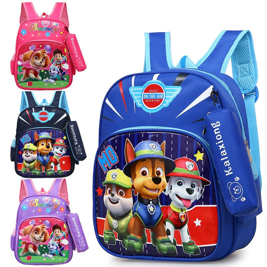 2021 New Paw Patrols Toy Cartoon School Backpack Cartoon Lighten Kindergarten Bag Chase Skye Marshall Figure Print for Kids 2-8Y