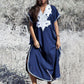 2023 Sexy Cold Shoulder V Neck Bats Sleeve Loose Summer Beach Dress Plus Size Women Beachwear Kaftan Black Dress Q943
