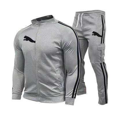 2022 New Set Men zipper Quality Sweatshirt + Pants Male Tracksuit Sporting Sweat Suits Mens Sportswear Sets Autumn Joggers Suits