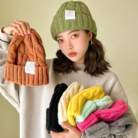 New Winter Beanie Hat for Women Knit Cap Fashion Warm Couple Cap Lady Thread Knitted Beanie Chapeau Female Bonnet шляпа женская