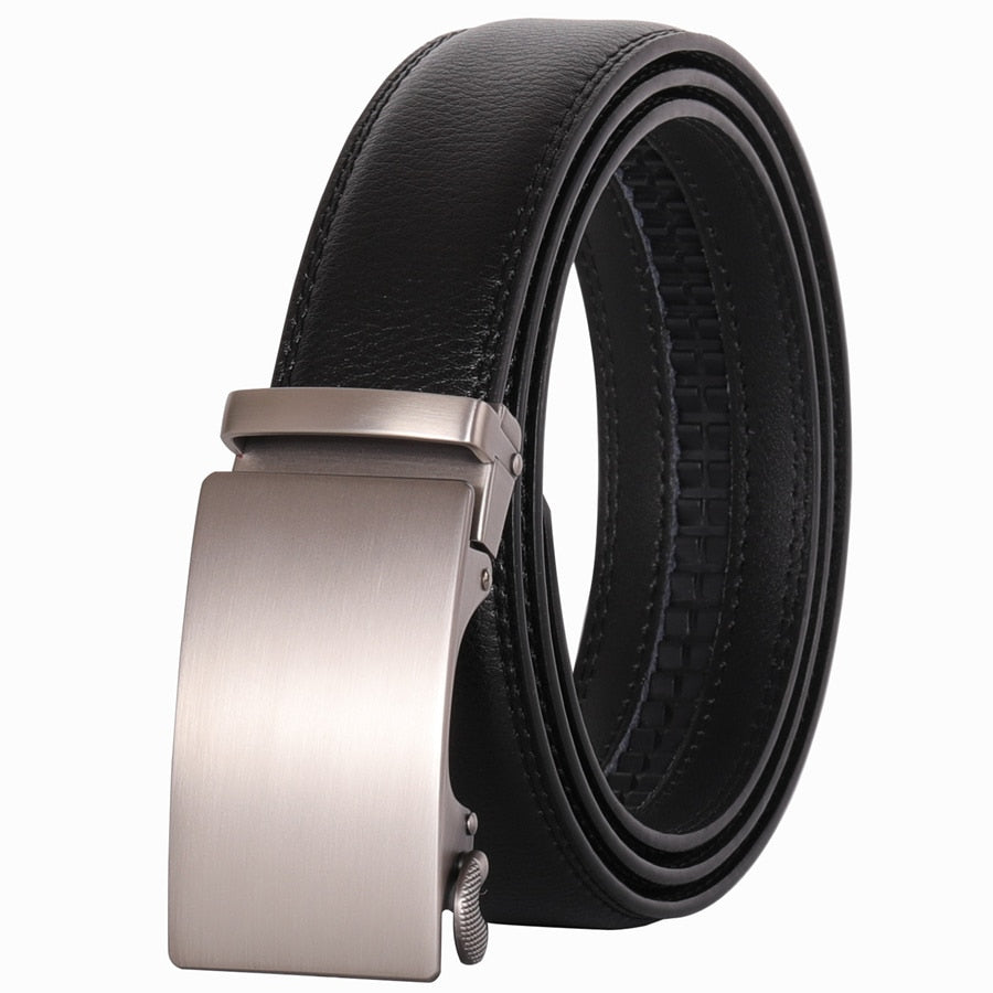 Plyesxale Brown Leather Belt Men 2022 Automatic Buckle Mens Belt For Jeans Vintage Style Mens Belts Luxury Ceinture Homme B9