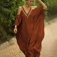 2023 Sexy Cold Shoulder V Neck Bats Sleeve Loose Summer Beach Dress Plus Size Women Beachwear Kaftan Black Dress Q943