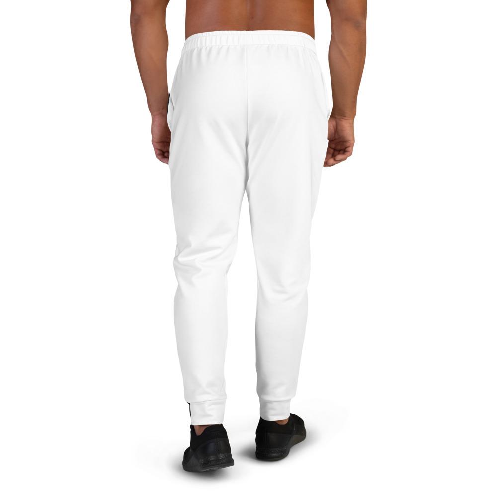 Men's Premium White Joggers with Stripe