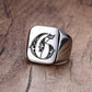 Vnox Retro Initials Signet Ring for Men 18mm Bulky Heavy Stamp Male Band Stainless Steel Letters Custom Jewelry Gift for Him