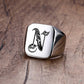 Vnox Retro Initials Signet Ring for Men 18mm Bulky Heavy Stamp Male Band Stainless Steel Letters Custom Jewelry Gift for Him