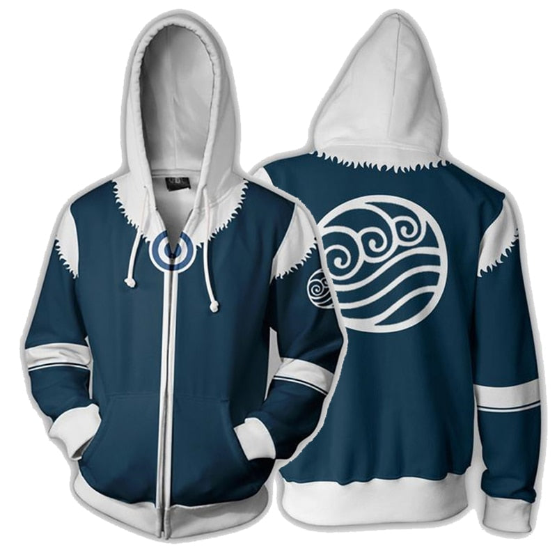 hiver avatar The Last Airbender Hoodie 3D Printed Zip Up Polyester Hip Hop Men Hooded Hoodie for Spring Autumn Sportswear