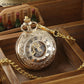 Vintage 2 Sides Open Case Mechanical Men's Watch Double Face Roman Dial Clock Hand Wind Pocket Watch With FOB Chain Gift