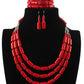 UDDEIN Nigerian Wedding Indian Jewelry Sets Bib Beads Necklace Earring Bracelet Sets Statement Collar African Beads Jewelry Set