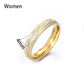 Titanium Steel Couple Rings Gold Wave Pattern Wedding Infinity Ring Men and Women Engagement Jewelry Gifts