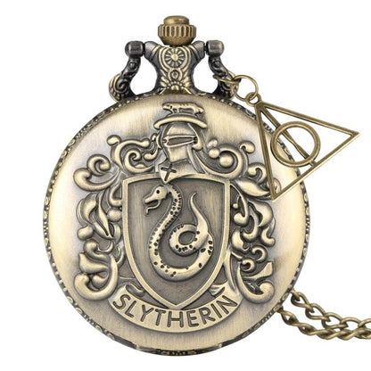 Retro Bronze watches School H Quartz Pocket Watch Analog Necklace Pendant Chain Women Mens relogio Montres with Gifts Accessory