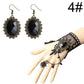 Parure gothique, Vintage Collier ras du cou, Bague Boucles d'oreilles, Bracelet un Bracelet Gothique indispensable pour toutes les femmes Révolutionnaire et anticonformiste,se porte facilement en toute occasion déguisement gothique punk